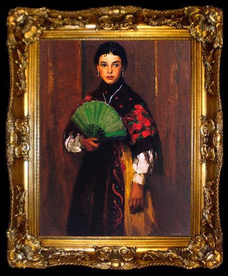 framed  Robert Henri Spanish Girl of Segovia, ta009-2